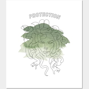 Medusa Protection Drawing Design Posters and Art